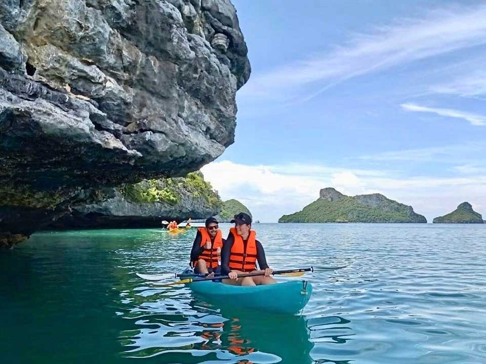 พายเรือคายัค-หมู่เกาะอ่างทอง-เรือสปีดโบ๊ท