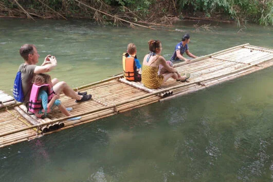 กระบี่ ทัวร์ล่องแพไม้ไผ่ Bamboo Rafting อาบน้ำช้าง นั่งช้าง ขับเอทีวี