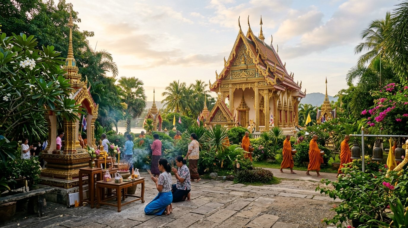 ไหว้พระขอพรที่เกาะสมุย วัดสำคัญและเส้นทางสายบุญที่คนไทยไม่ควรพลาด วัดเกาะสมุย ไหว้พระ บรรยากาศสายบุญยามเช้าที่พระอุโบสถทองงามกลางธรรมชาติเขียวขจี